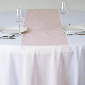 10 Pack Blush Sheer Organza Table Runners - 14"x108"