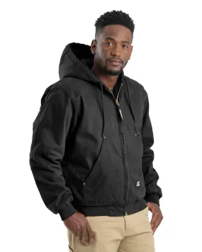 Berne Apparel Mens Heartland Washed Hooded Black 100% Cotton Chore Jacket