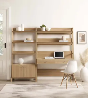 Bixby 2-Piece Wood Office Desk and Bookshelf by Modway