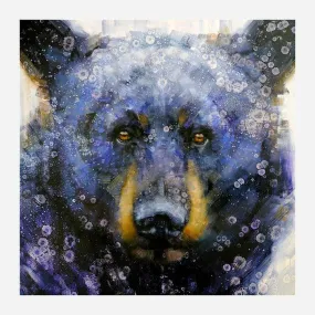 Black Bear Blue on Stretched Canvas