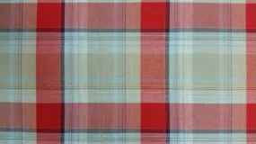 COTTON LAWN YARN DYED PLAID DSN-JE0821-A NON-STRETCHED WOVEN - SHIRTING FABRIC<br><h6>26-RED/KHAKI<br>250-CLWNP-0821A</h6>