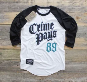 Crime Pays 3/4 Sleeve Raglan Black