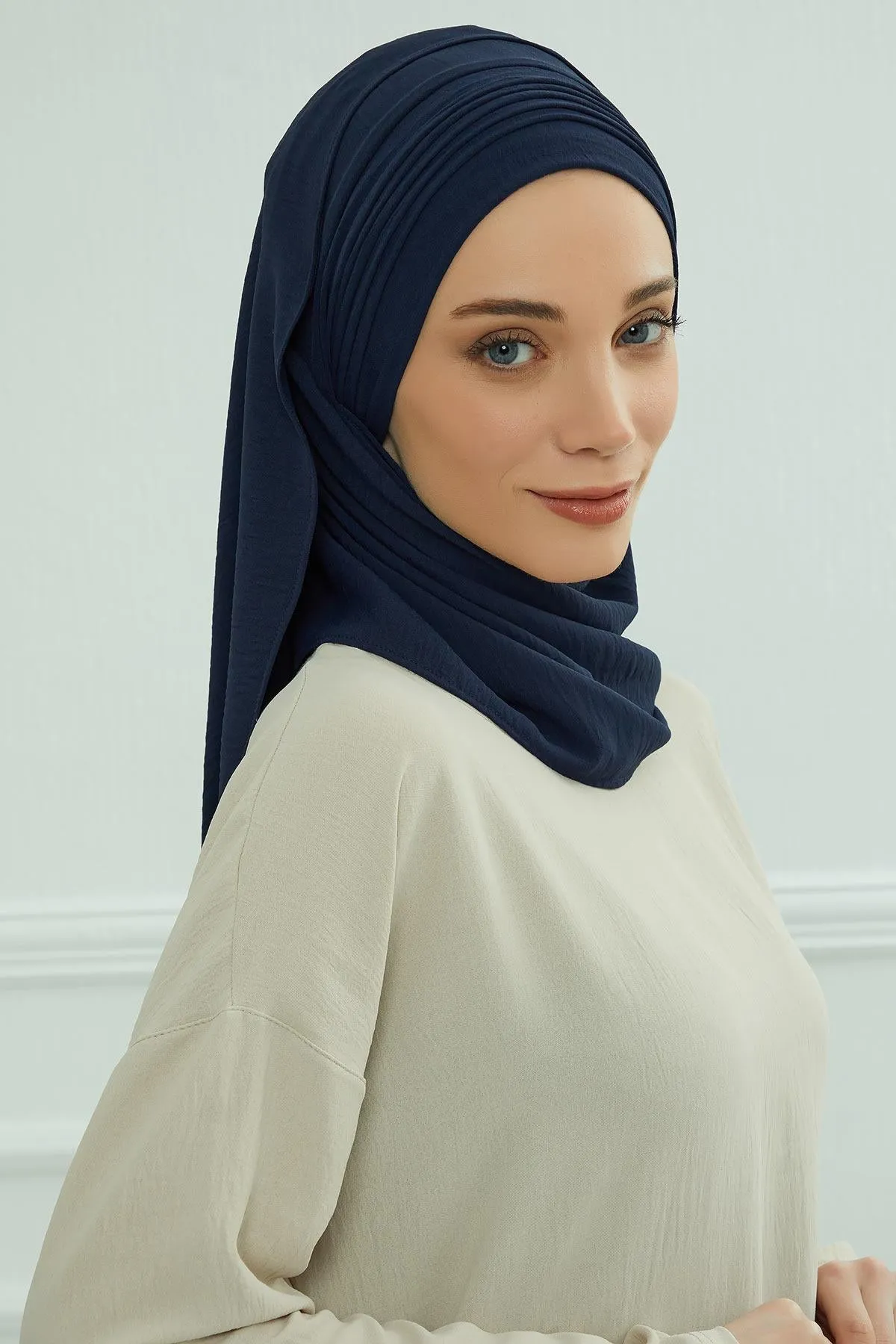 Instant Lightweight Aerobin Shawl Pleated Scarf Head Turbans For Women Headwear Stylish Head Wrap Elegant Design,CPS-90