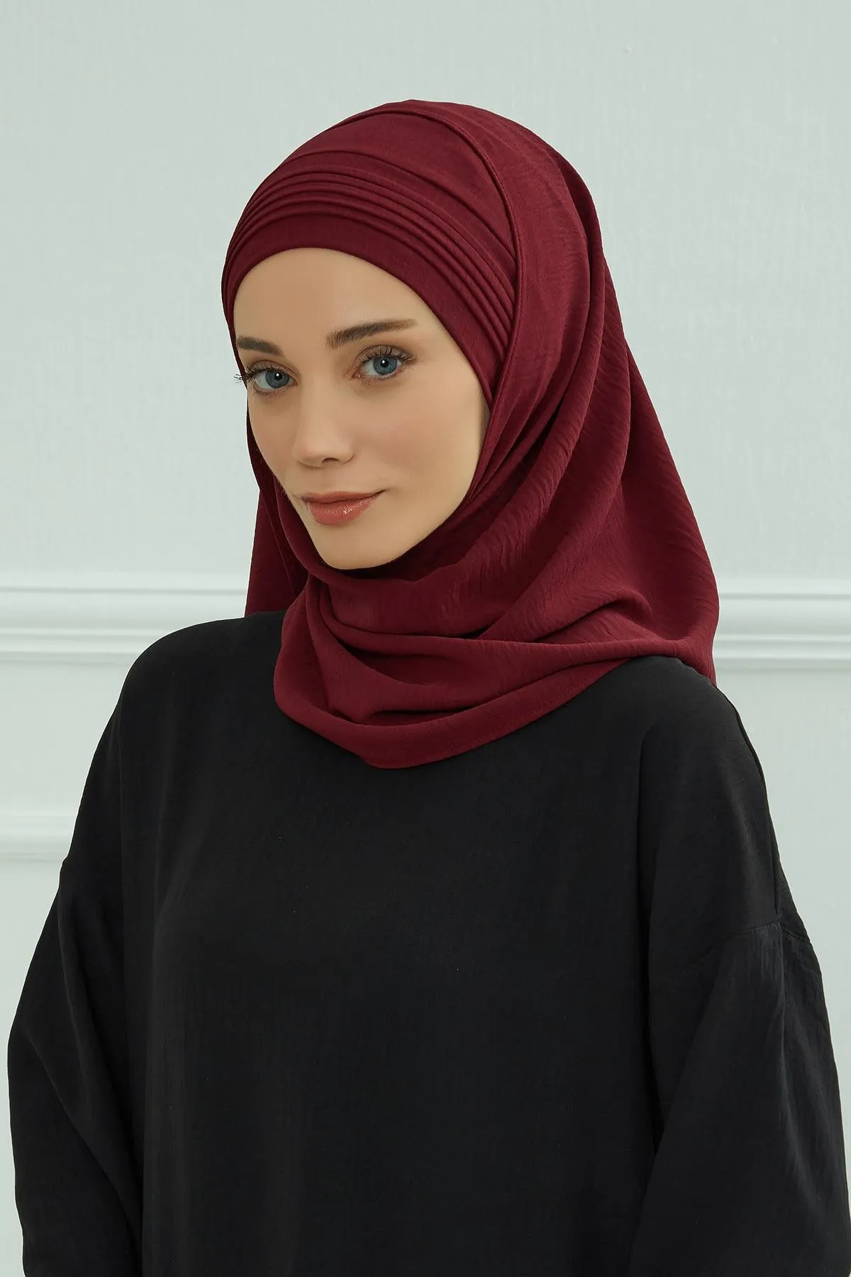 Instant Lightweight Aerobin Shawl Pleated Scarf Head Turbans For Women Headwear Stylish Head Wrap Elegant Design,CPS-90