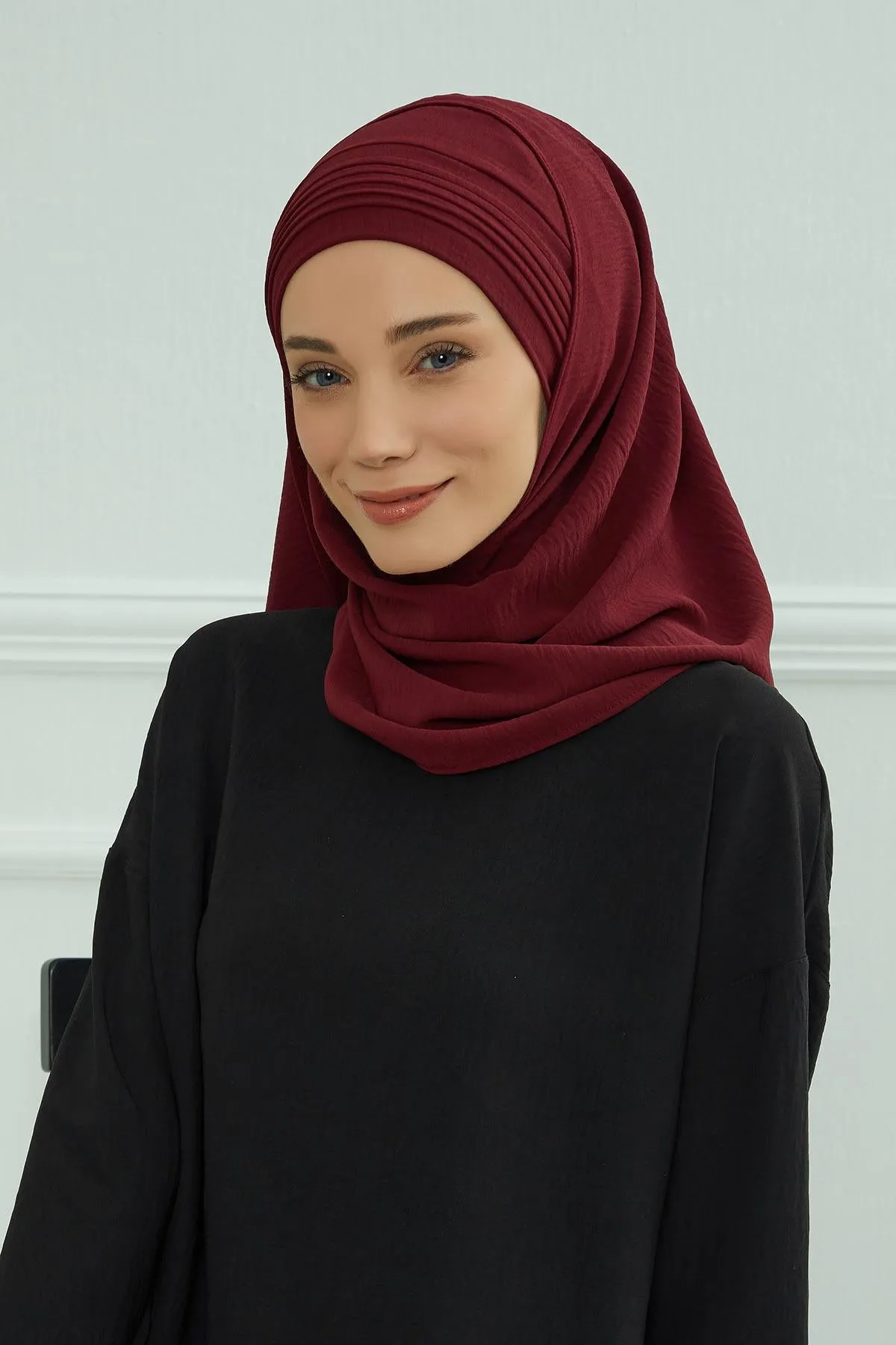 Instant Lightweight Aerobin Shawl Pleated Scarf Head Turbans For Women Headwear Stylish Head Wrap Elegant Design,CPS-90