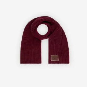 Kids Burgundy Flat Knit Scarf