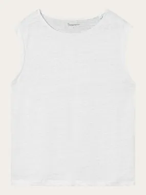 Loose fold up linen t-shirt - Bright White