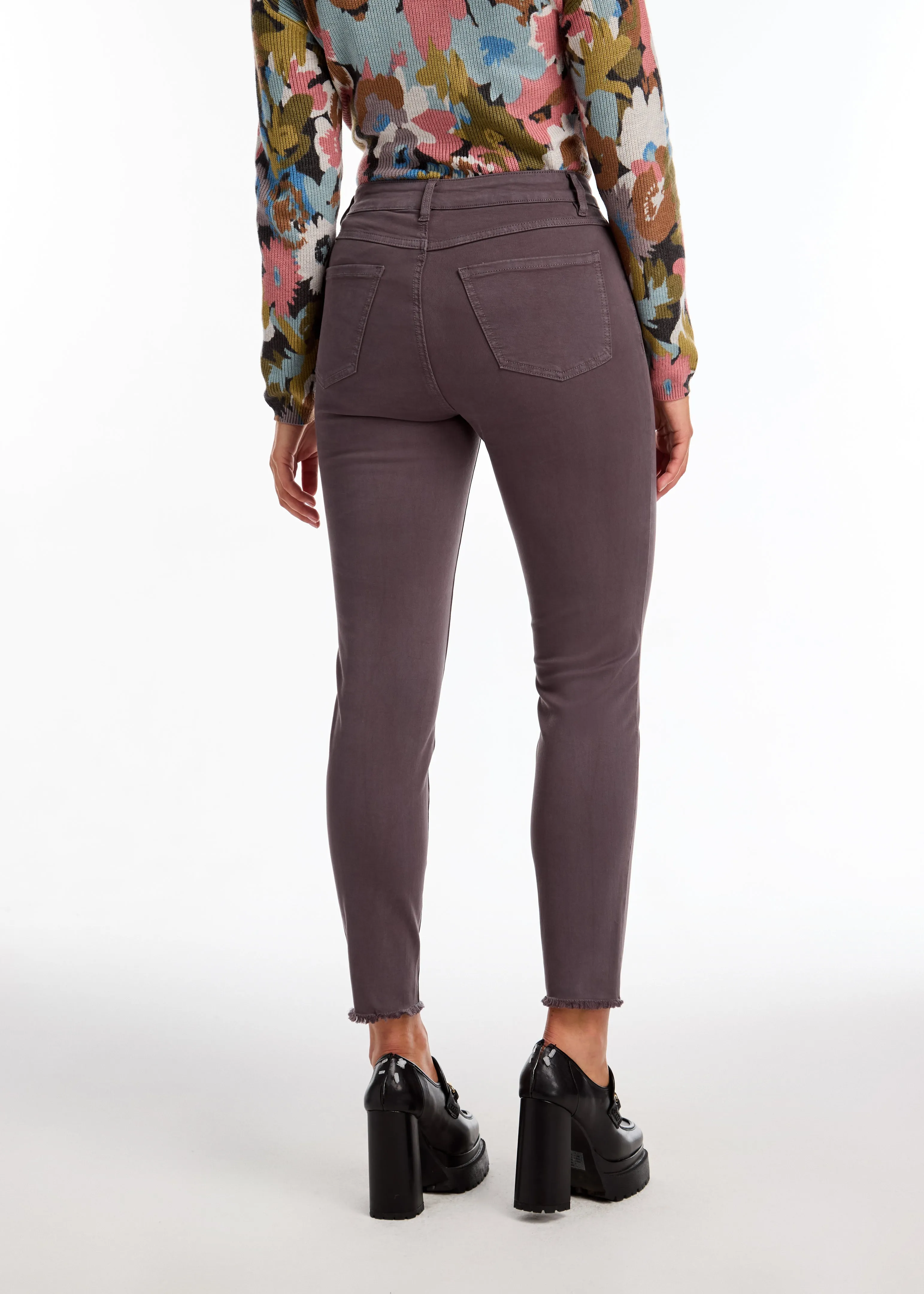 Olivia Slim Ankle Denim, Stone Gray