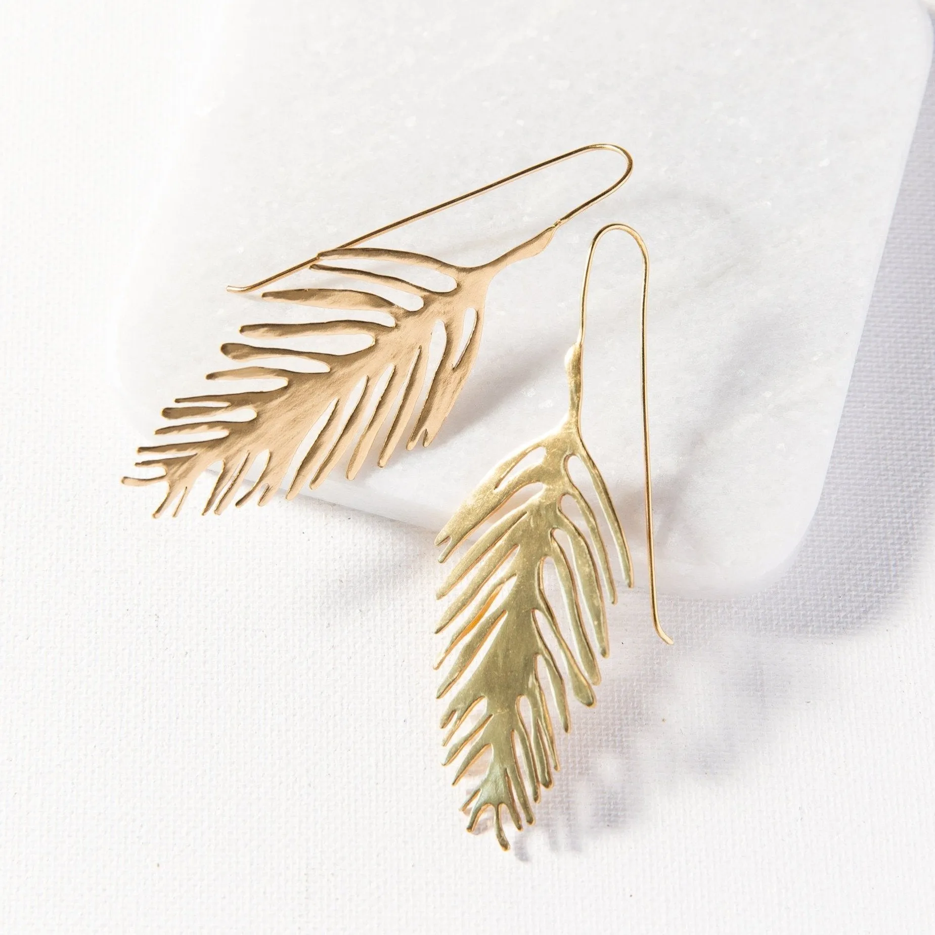 Palm Leaf Drop Earrings