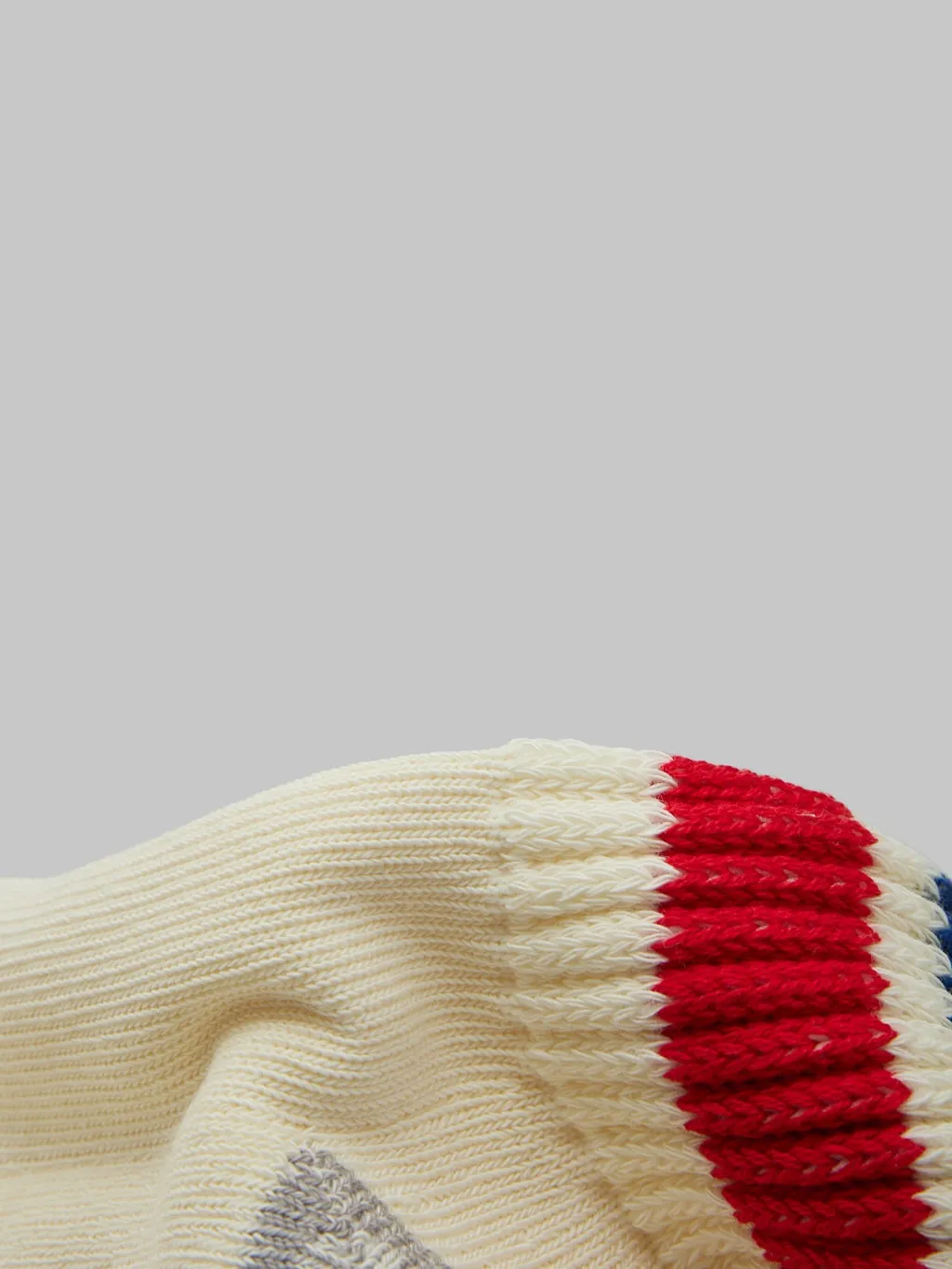 ROTOTO Coarse Ribbed Oldschool Crew Socks Chili Red/Blue