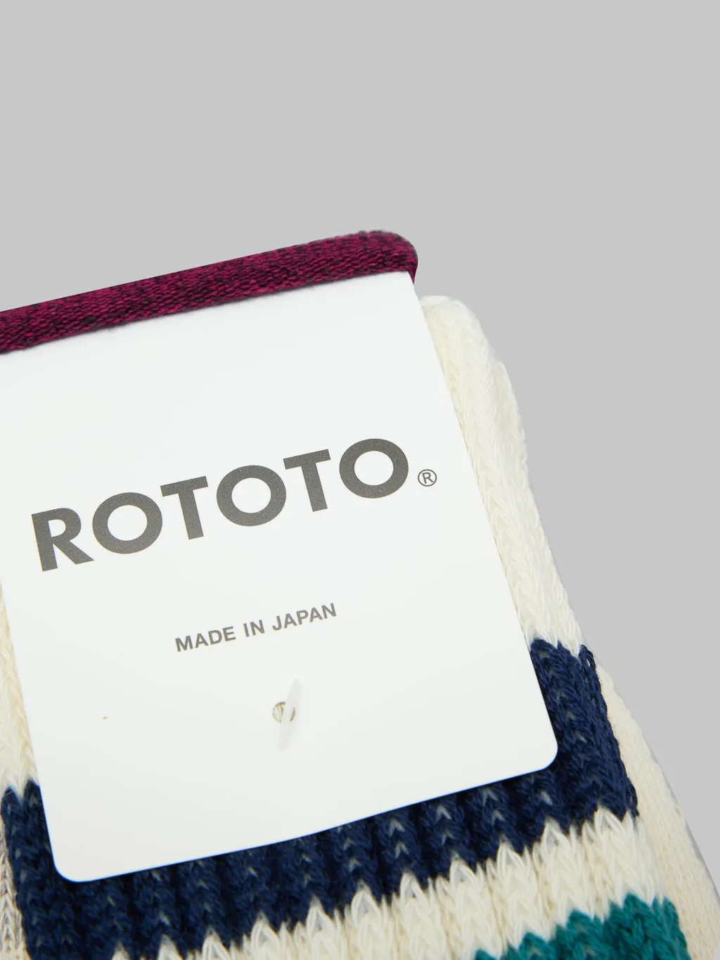 ROTOTO Coarse Ribbed Oldschool Crew Socks Navy/Green