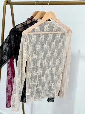 Sheer Luck Lace Top - Nude